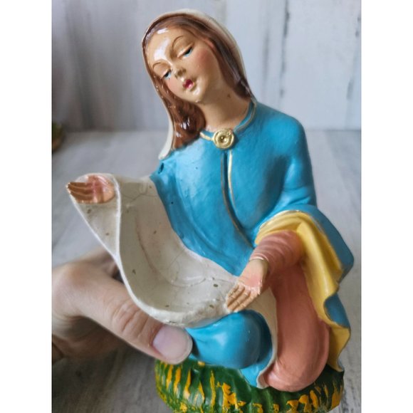 Vintage fontanini paper mache Virgin Mary nativity village Xmas religious decor - Picture 8 of 10